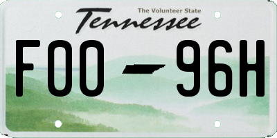 TN license plate F0096H