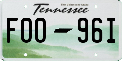 TN license plate F0096I