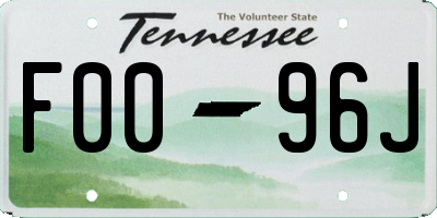 TN license plate F0096J