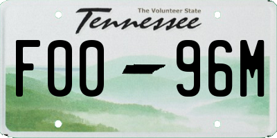 TN license plate F0096M