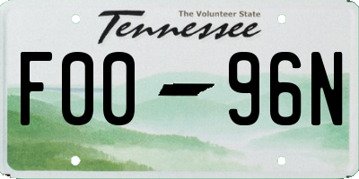 TN license plate F0096N