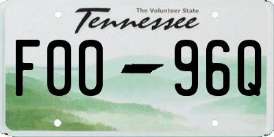 TN license plate F0096Q