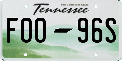 TN license plate F0096S