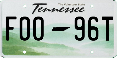 TN license plate F0096T
