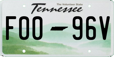TN license plate F0096V