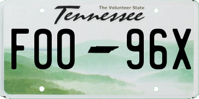 TN license plate F0096X