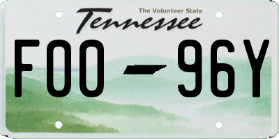 TN license plate F0096Y