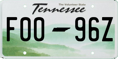 TN license plate F0096Z