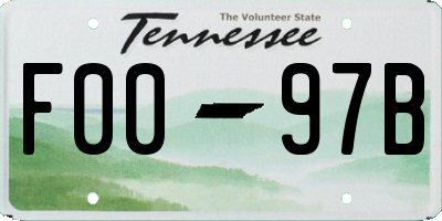 TN license plate F0097B
