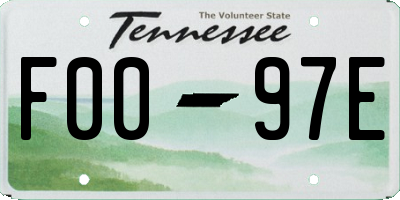TN license plate F0097E