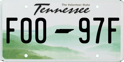 TN license plate F0097F