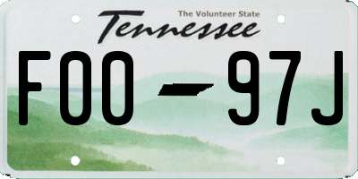 TN license plate F0097J