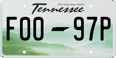 TN license plate F0097P
