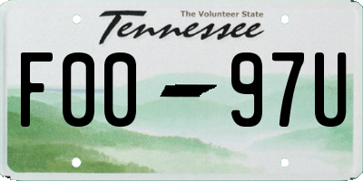 TN license plate F0097U