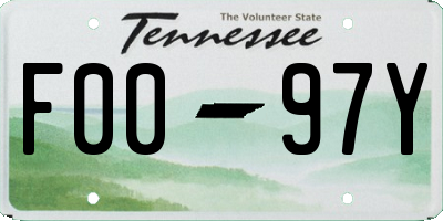 TN license plate F0097Y