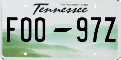 TN license plate F0097Z