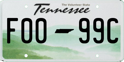 TN license plate F0099C