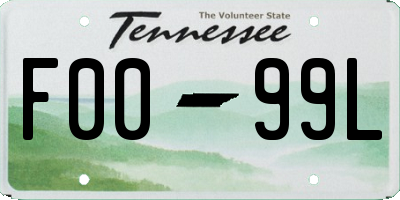 TN license plate F0099L