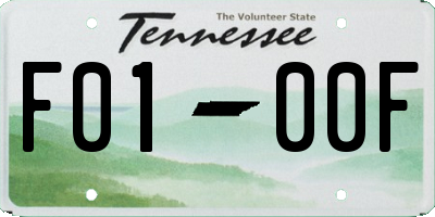 TN license plate F0100F