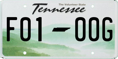 TN license plate F0100G