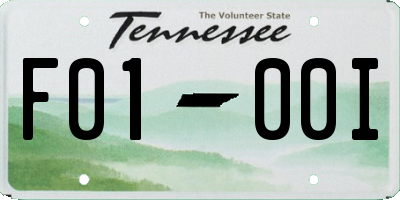 TN license plate F0100I