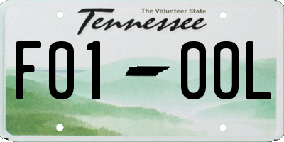 TN license plate F0100L