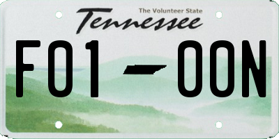 TN license plate F0100N