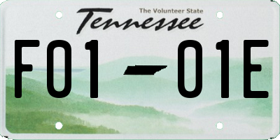 TN license plate F0101E