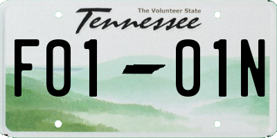 TN license plate F0101N