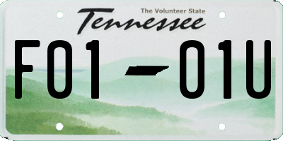TN license plate F0101U
