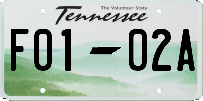 TN license plate F0102A