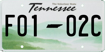 TN license plate F0102C