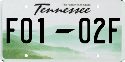 TN license plate F0102F