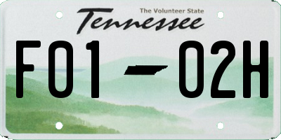 TN license plate F0102H