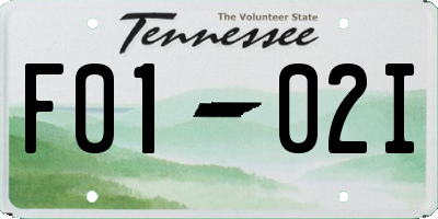 TN license plate F0102I