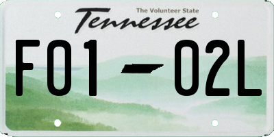 TN license plate F0102L