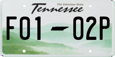 TN license plate F0102P