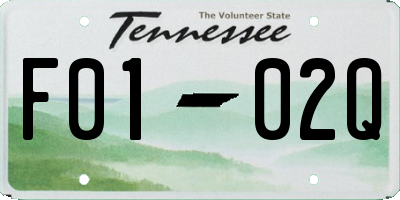 TN license plate F0102Q
