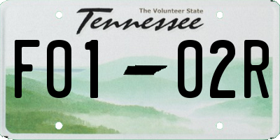 TN license plate F0102R