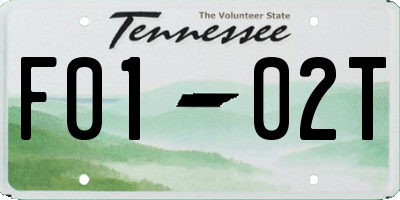 TN license plate F0102T