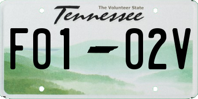 TN license plate F0102V