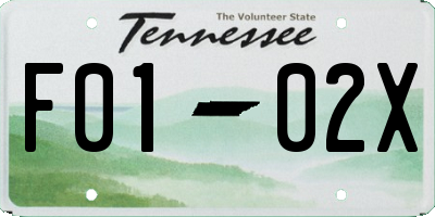 TN license plate F0102X
