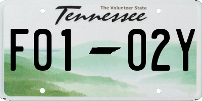 TN license plate F0102Y