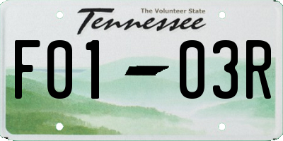 TN license plate F0103R