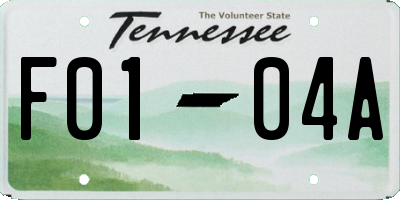TN license plate F0104A