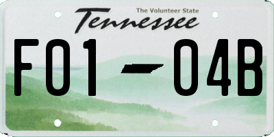 TN license plate F0104B