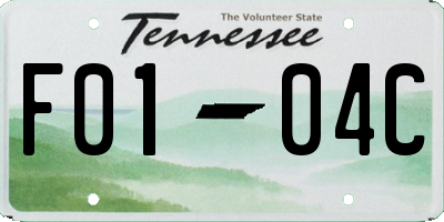 TN license plate F0104C