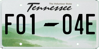 TN license plate F0104E