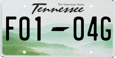 TN license plate F0104G