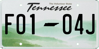 TN license plate F0104J
